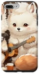 iPhone 7 Plus/8 Plus two cute Anime artic wolf playing guitar animal portrait art Case