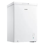 COMFEE' RCC100WH2(E) 99L Freestanding White Chest Freezer with Adjustable Thermostats, 4 Star Freezer Rating, Suitable for Outbuildings, Garages and Sheds