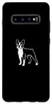 Coque pour Galaxy S10+ Boston Terrier - Illustration minimaliste pour amoureux des races de chiens