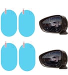 BOBOZHONG Car Rearview Mirror Film 4Pcs Waterproof Anti-fog Film Anti Anti mist Protector Sticker to See Outside Rearview Mirror Clearly in Rainy Days for Cars Trucks Van Motorcycles