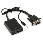 [JAMAIS UTILISÉ]Câble Adaptateur Convertisseur VGA mâle Vers HDMI Femelle Sortie 1080 P HD+Audio TV AV HDTV