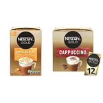 Nescafe Gold Vanilla Latte Instant Coffee Sachets (Pack of 6, Total 48 Sachets) & Gold Cappuccino Sachets – 12 Cups (Pack of 1)