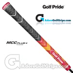 PLAY BOLDLY - Golf Pride MCC Plus 4 Teams Grips - Black / Dark Red / Yellow x 9