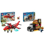 LEGO City Fire Rescue Plane Toy for 6 Plus Year Old Boys, Girls and Kids Who Love Imaginative Play & City Burger Van, Food Truck Toy for 5 Plus Year Old Boys & Girls, Vehicle Building Toys