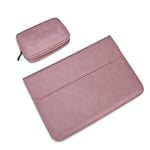 Laptop Bag PU01S PU Leather Horizontal Invisible Magnetic Buckle Laptop Inner Bag for 14.1 inch laptops, with Small Bag (Pink) (Color : Pink)
