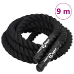vidaXL Battle rope svart 9 m 6,8 kg polyester 94266