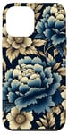 iPhone 12 Pro Max Navy and Gold Peony and Blossom Seamless Pattern Case