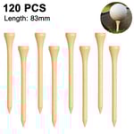 Golftee-set i bambu, 120 stycken, träfärg, 83 mm