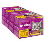 Megapakke Whiskas 1+ 48 x 100/85 g g Porsjonsposer - Fjærkreutvalg i saus (Kylling, Fjærkre, And, Kalkun)