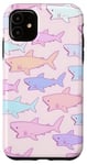 Coque pour iPhone 11 Pastel Shark Soft Girl Preppy Esthétique Cute Kawaii Print