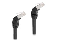 Delock - Patch-Kabel - Rj-45 (Hane) Vinklad Till Rj-45 (Hane) Vinklad - 50 Cm - 6 Mm - S/Ftp - Cat 6A - Startad, Halogenfri - Svart