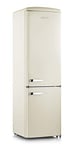 Severin Réfrigérateur Congélateur combiné, Pose libre, Longueur 55 cm, 244 L, Classe D, Combiné Réfrigérateur design Rétro, Crème, RKG 8919