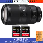 Sony E 70-350mm f/4.5-6.3 G OSS + 2 SanDisk 128GB UHS-II 300 MB/s + Guide PDF 20 techniques pour réussir vos photos