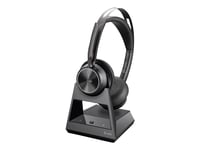 Poly Voyager Focus 2-M - Headset - på örat - Bluetooth - trådlös - aktiv brusradering - USB-C via Bluetooth-adapter - svart - Certifierad för Microso
