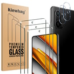 Kiewhay Tempered Glass Compatible with Xiaomi Mi 11i 5G/ Poco F3 Screen Protector, 3 Pack Screen Protector + 2 Pack Camera Lens Protector, [9H Hardness] [No Bubbles] HD Tempered Glass Film - 5 Pack