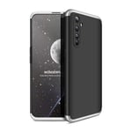 HAOTIAN Case for Realme X50 Pro 5G, Slim Fit Frosted TPU Silky Matte Finish Rubber Case, Ultra-thin Stylish Soft Silicone Shockproof Cover for Realme X50 Pro 5G, Silver/Black