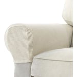Set med 2 Jacquard Stretch Soffa Armstöd Armstödsskydd Halksäkra Möbelskydd Armstödsskydd för Soffa Recliner Cream Cream