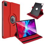 RKVMM Case Compatible for iPad Pro 12.9 2021/2020, Rotation Case Cover for iPad Pro 12.9 4th Generation, Pro 12.9 5th Generation (Red)
