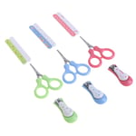 4pcs Baby Nail Care Scissors Set Safety Cutter Scissor Blue