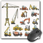 Mouse Pad Gaming Functional Construction Thick Waterproof Desktop Mouse Mat Cartoon Heavy Equipment and Machinery Industry Building Transportation Decorative,Yellow Orange Grey Non-slip Rubber Base