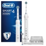 Brosse à Dents Électrique Oral-B Smart 4 Rechargeable avec 1 Manche Connecté Bluetooth et 2 Brossettes, 5 Modes Dont Blancheur