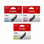 Canon CLI-571 CMY Ink Cartridges for Pixma MG5750 MG5751 MG5752 MG5753 - BOXED