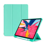 Case For IPad Pro 11 Inch (2018) Three-folding Shockproof TPU Protective Case With Holder & Pen Slot Flat shell, Protective case (Color : Mint green)