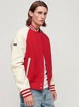 Superdry College Varsity Bomber Jacket - Bright Red, Bright Red, Size 2Xl, Men