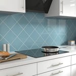 40x B&Q Glina Blue Gloss Ceramic Wall Tiles 150 x 150mm Kitchen Bathroom