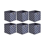 Amazon Basics Lot de 6 cubes de rangement pliables en tissu avec œillets ovales Treillis