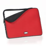 Duronic Laptop Sleeve Case Protector Pouch 10.2 Inch Red LS02 /GY, Water Resistant Neoprene Laptop Computer Notebook Tablet Surface Laptop