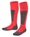 FALKE Unisex Kids Active Ski K KH Wool Warm Thick 1 Pair Skiing Socks, Red (Fire 8150), 6-8.5