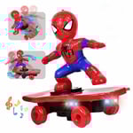 Elektrisk Spiderman Scooter Skateboard Barnleksak Med Lätt Musik 360 Tumbler S35