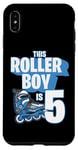 Coque pour iPhone XS Max Rollerblading Patin à roulettes pour enfant 5 ans Bleu