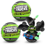 5 SURPRISE- Monster Trucks Glow Riders Série 2 (Pack de 2) Capsule Mystère à Collectionner, 77324, 2 Pack