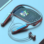 OLAF Écouteurs sans fil Bluetooth 5.3 Tour de cou Casque Affichage de la puissance de jeu Casque HIFI TWS Écouteurs avec prise en charge du micro Carte SD-Noir-style A