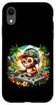 Coque pour iPhone XR Monkey Casque de DJ amusant pour homme, femme, enfant