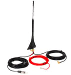 RED WOLF DAB Car Aerial Antenna SMB Adapter to DIN Connector Universal Roof Mount Active Amplified Aerial Reception Splitter for FM AM/DAB+ Radio Pioneer Clarion Alpine JVC Sony Blaupunkt Android