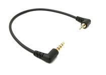 System-S Audio Cable 20 cm 2.5 mm Jack Male to 3.5 mm Male Angle AUX Adapter Black
