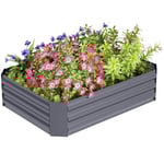 Upphöjd bädd av stål, växtbädd, kallram, trädgårdsbädd, blomsterlåda, stapelbar, växtlåda, grönsaksbädd, 120 x 90 x 30 cm för tr