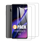 SCL Screen Protector Compatible with POCO X3 Screen Protector Xiaomi 10T Tempered Glass Film Xiaomi Mi 10T Pro [3-Pack], [2.5D Rounded Edge Glass Film, Easy Installation, Case Friendly, Bubble-free]