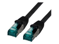 M-Cab - Nätverkskabel - Rj-45 (Hane) Till Rj-45 (Hane) - 15 M - 6 Mm - S/Ftp - Cat 6A - Formpressad, Hakfri - Svart