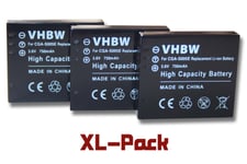 vhbw set de 3 batteries 750mAh pour appareil-photo Leica D-Lux 2, D-Lux 3, C-Lux 1, FUJIFILM: FinePix F20, F40fd, F45fd, F47fd