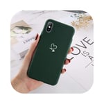 Colorful Love Heart Phone Case For iPhone 11 Pro X XR XS Max SE 2020 6 6S 7 8 Plus 5 SE Candy Color Soft TPU Back Cover-Green-For iPhone 7 Plus