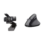 Logitech C920s HD Pro & Trust Yuno Souris Ergonomique sans Fil,