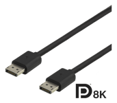 DisplayPort cable, DP 1.4, 7680x4320 at 60Hz, 1.5m, black