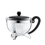 Bodum CHAMBORD Tea Pot (Coloured Plastic Lid, Filter, Heat-Resistant, 1.0 L/34 oz) - Black