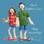Wedding Anniversary Card Son & Daughter in Law Funny One Lump Or Two Quality NEW