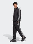 adidas Mens 3 Stripe Woven Tracksuit - Black/Black, Black, Size S, Men