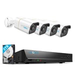 Reolink 4K+ UHD NVR PoE AI 8ch 4 x Bullet Camera Kit includes 2TB HDD